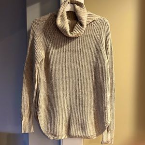 silence + noise cable knit, turtleneck sweater.